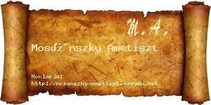 Mosánszky Ametiszt névjegykártya